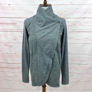 Lululemon Asymmetrical Snap That's A Wrap Yoga Jacket Heathered Gray